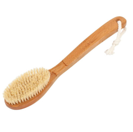 Bamboo Body Brush with long handle and coconut fiber bristles, vegan and plastic free
