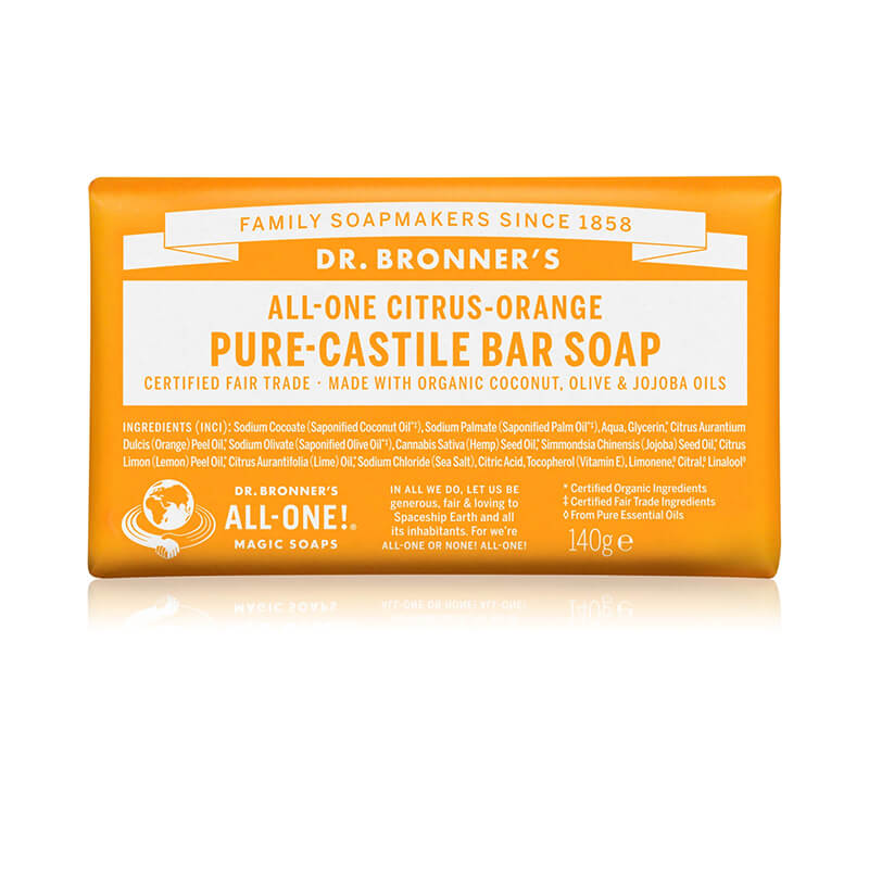 Dr. Bronners Citrus-Orange Pure-Castile Bar Soap