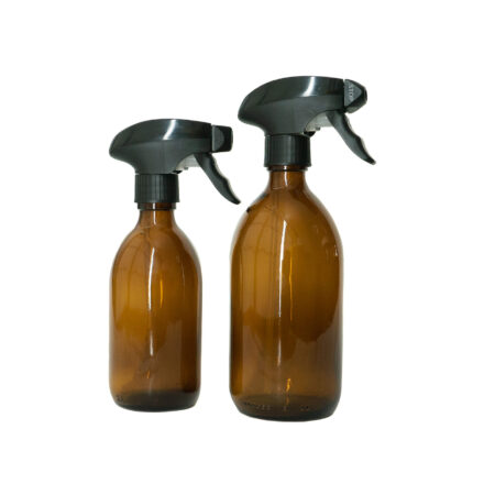 Glass bottle with spray trigger