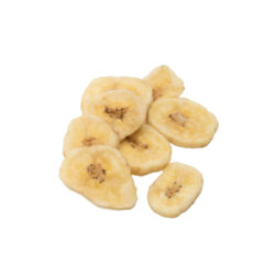 A pile of crispy, sweetened banana chips, showcasing their golden color and thin slices
