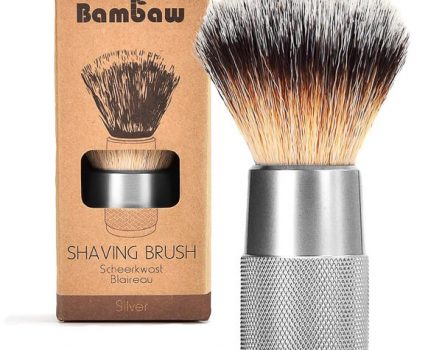 Bambaw Shaving Brush Silver Vegan