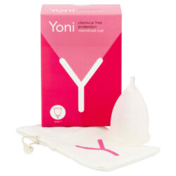 Yoni Menstraul Cup Size 1 with packaging and transport bag