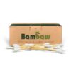 200 Bambaw bamboe biologische katoenen wattenstaafjes voor ongebleekt kartonnen verpakking.