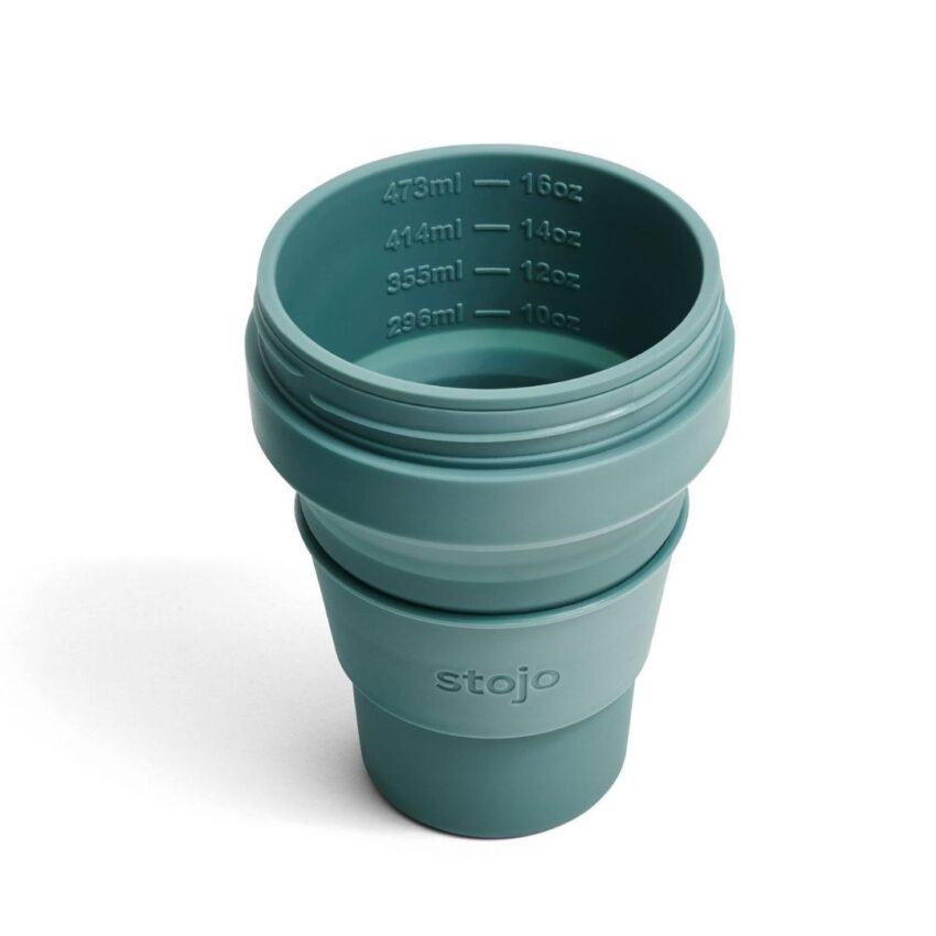 stojo to go cup without lid 470mL in color eucalytpus (green)