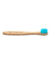 Baby tandenborstel met bamboe handvat en blauwe nylon haren