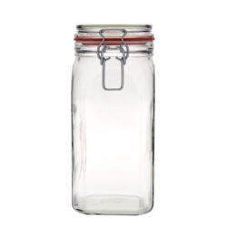 1540ml swing-top glass jar with a red rubber seal and metal clasp, shown empty and standing upright